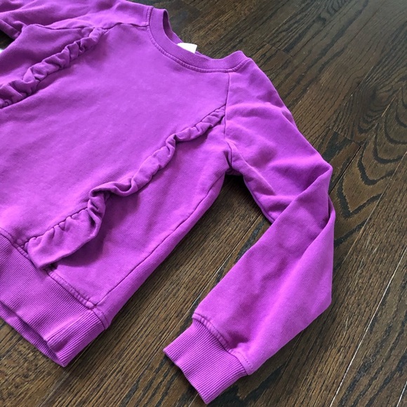 Hanna Andersson Girls 8 Purple Ruffled Cotton Crewneck Sweatshirt - EUC! - Picture 3 of 9